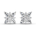 0.66 Ct Marquise Shape Cluster Diamond Earrings | 14K White Gold
