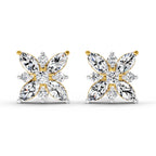 0.66 Ct Marquise Shape Cluster Diamond Earrings | 14K Rose Gold