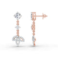1.05 CtRound Shape Diamond Drop Earrings | 14K Rose Gold