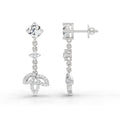 1.05 CtRound Shape Diamond Drop Earrings | 14K White Gold
