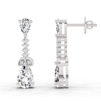 2.5 Ct Pear Shape Dangle Diamond Earrings | 14K Rose Gold