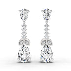 2.5 Ct Pear Shape Dangle Diamond Earrings | 14K Rose Gold