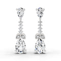2.5 Ct Pear Shape Dangle Diamond Earrings | 14K White Gold