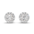 0.34 Carat Celestial Halo Studs Earrings | 14K Rose Gold