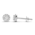 0.34 Carat Celestial Halo Studs Earrings | 14K White Gold