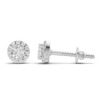 0.34 Carat Celestial Halo Studs Earrings | 14K White Gold