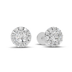 0.34 Carat Celestial Halo Studs Earrings | 14K White Gold