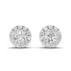 0.34 Carat Celestial Halo Studs Earrings | 14K White Gold