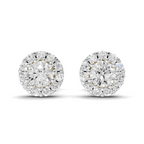 0.34 Carat Celestial Halo Studs Earrings | 14K Yellow Gold