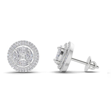 1.74 Ct Marquise Shape Halo Diamond Earrings | 14K White Gold