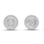 1.74 Ct Marquise Shape Halo Diamond Earrings | 14K Rose Gold