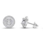 1.74 Ct Marquise Shape Halo Diamond Earrings | 14K Rose Gold