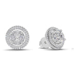 1.74 Ct Marquise Shape Halo Diamond Earrings | 14K Rose Gold