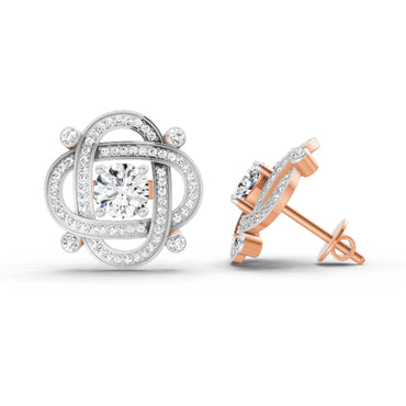 1.31 Ct Round Fashion Earrings | 14K Rose Gold