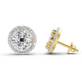 2.05 Ct Oval Shape Cluster Diamond Earrings | 14K Yellow Gold