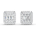 0.45 Ct Baguette Shape Cluster Diamond Earrings | 14K White Gold