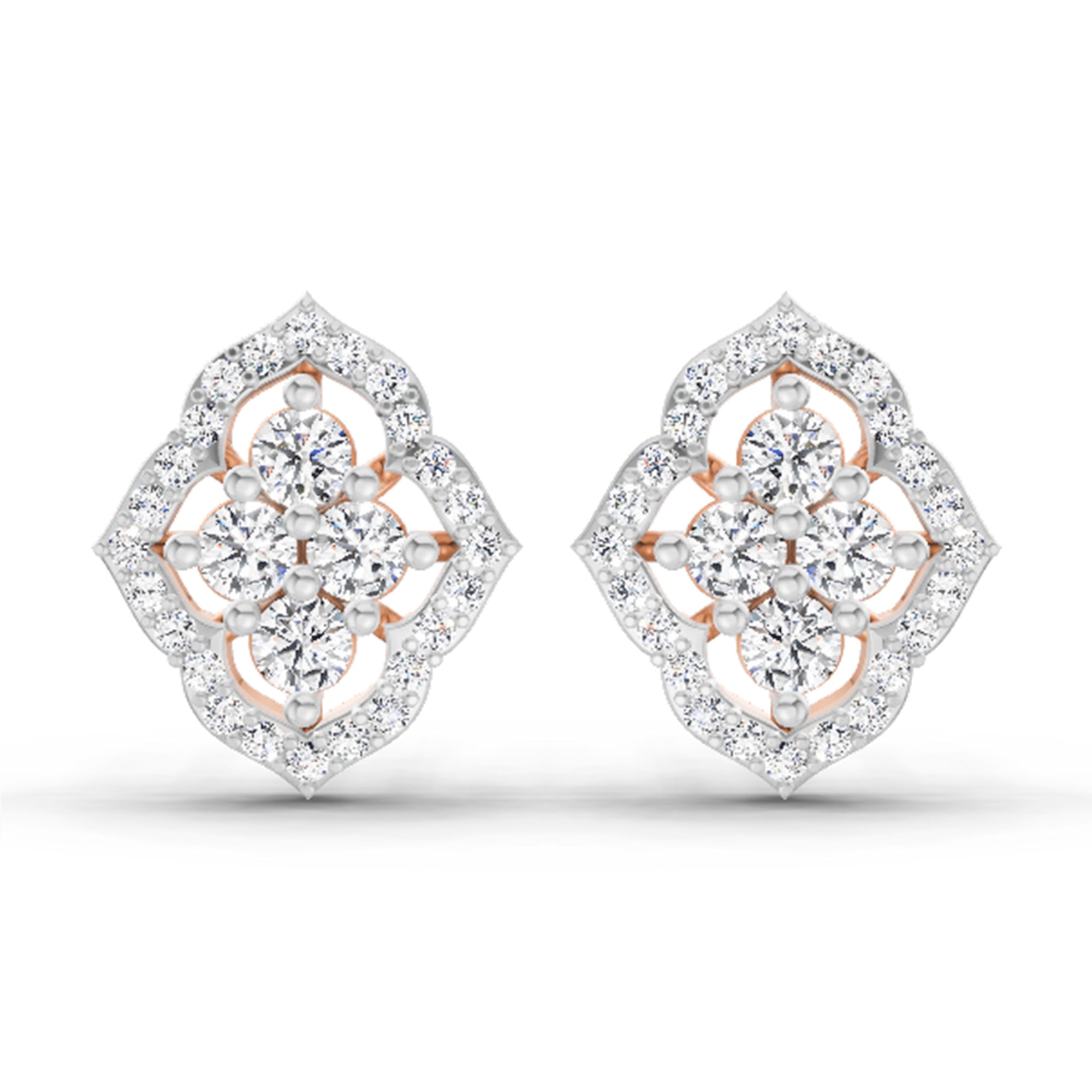 0.45 Ct Round Fashion Earrings | 14K Rose Gold