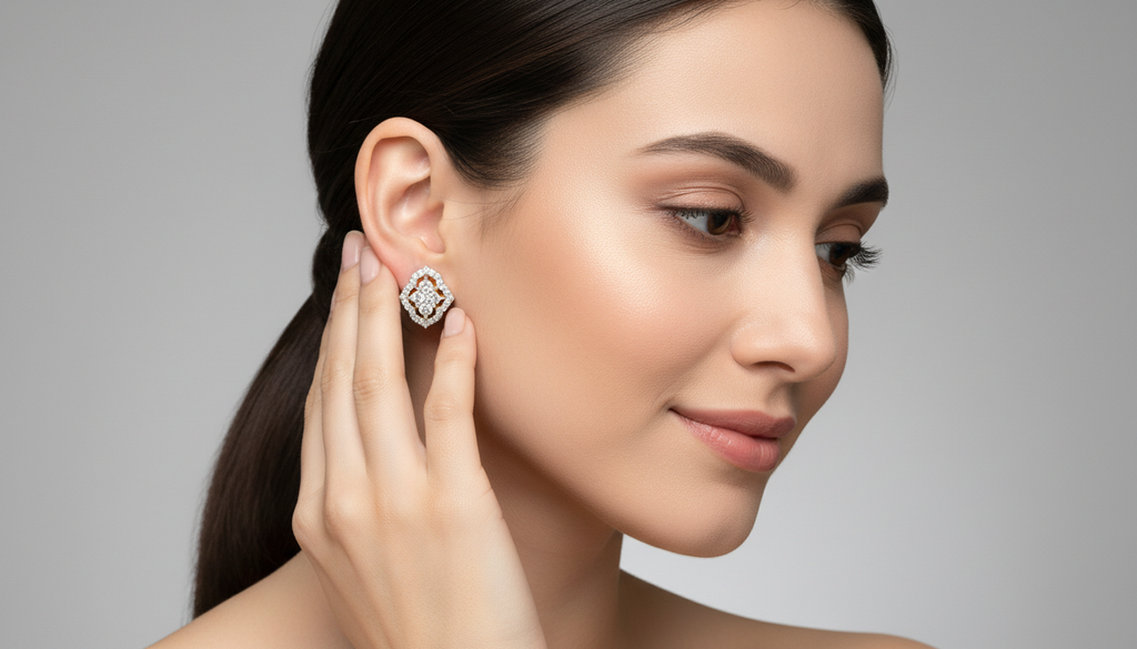 0.45 Ct Round Fashion Earrings | 14K Rose Gold