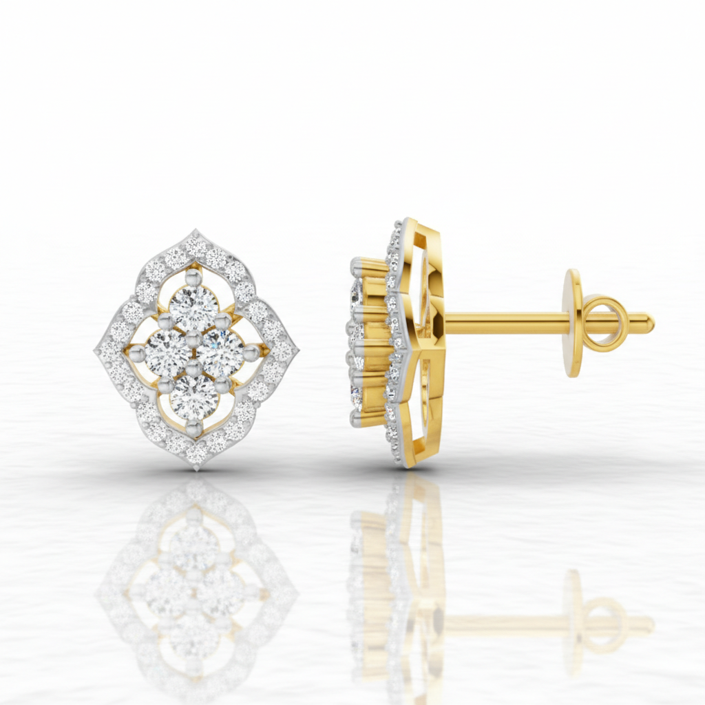 0.45 Ct Round Fashion Earrings | 14K Rose Gold