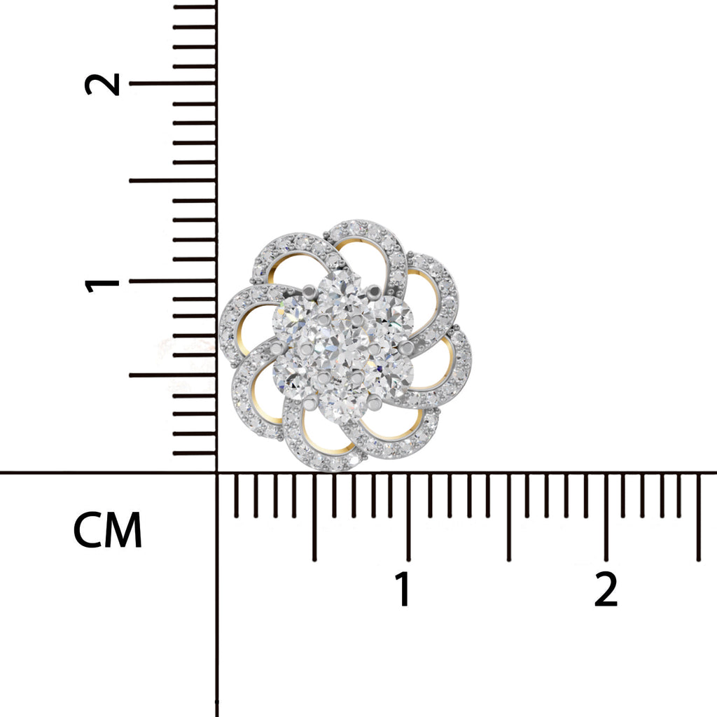 1.15 Ct Round Shape Cluster Diamond Earrings | 14K Rose Gold