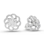 1.15 Ct Round Shape Cluster Diamond Earrings | 14K Rose Gold