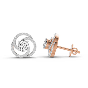 0.71 Ct Round Stud Earrings | 14K Rose Gold  FG VS Quality Diamonds