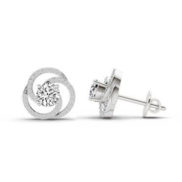 0.71 Ct Round Stud Earrings | 14K White Gold  FG VS Quality Diamonds