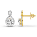 1.08 CtTeardrop Infinity Stud Earrings Round Shape | 14K Yelllow Gold