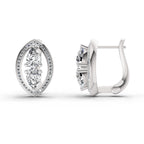 2.63 Ct Pear Shape Cluster Diamond Earrings | 14K Rose Gold