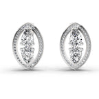 2.63 Ct Pear Shape Cluster Diamond Earrings | 14K Rose Gold