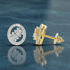 0.47 Ct Round Shape Cluster Diamond Earrings | 14K Rose Gold