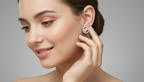 0.47 Ct Round Shape Cluster Diamond Earrings | 14K Rose Gold