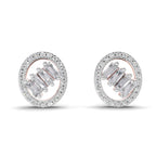 0.47 Ct Round Shape Cluster Diamond Earrings | 14K Rose Gold