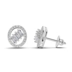 0.47 Ct Round Shape Cluster Diamond Earrings | 14K Rose Gold