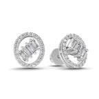 0.47 Ct Round Shape Cluster Diamond Earrings | 14K Rose Gold