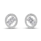 0.47 Ct Round Shape Cluster Diamond Earrings | 14K Rose Gold