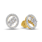 0.47 Ct Round Shape Cluster Diamond Earrings | 14K Rose Gold