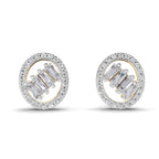 0.47 Ct Round Shape Cluster Diamond Earrings | 14K Rose Gold