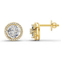 0.79 Ct Marquise Shape Cluster Diamond Earrings | 14K Yellow Gold