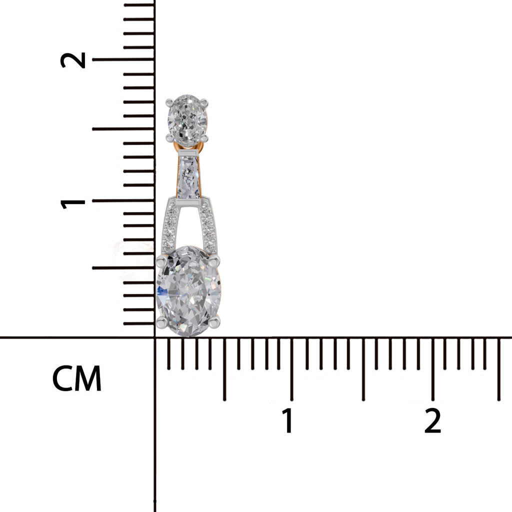 2.4 Ct Oval Shape Dangle Diamond Earrings | 14K Rose Gold