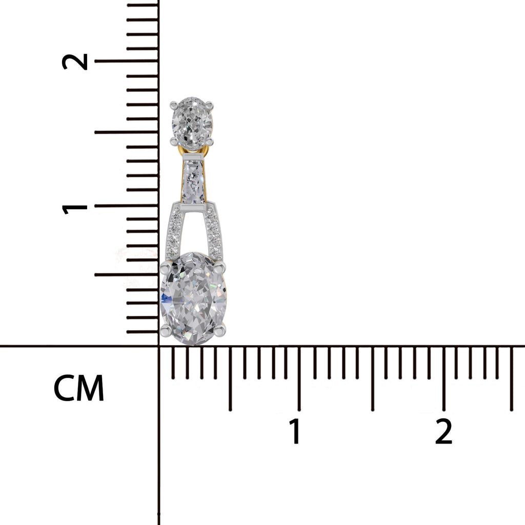 2.4 Ct Oval Shape Dangle Diamond Earrings | 14K Rose Gold