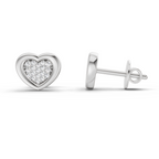 0.08 Ct Heart Shape Earrings | 14Kt Yellow Gold  Diamonds| FG VS Quality