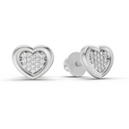 0.08 Ct Heart Shape Earrings | 14Kt Yellow Gold  Diamonds| FG VS Quality