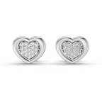 0.08 Ct Heart Shape Earrings | 14Kt Yellow Gold  Diamonds| FG VS Quality