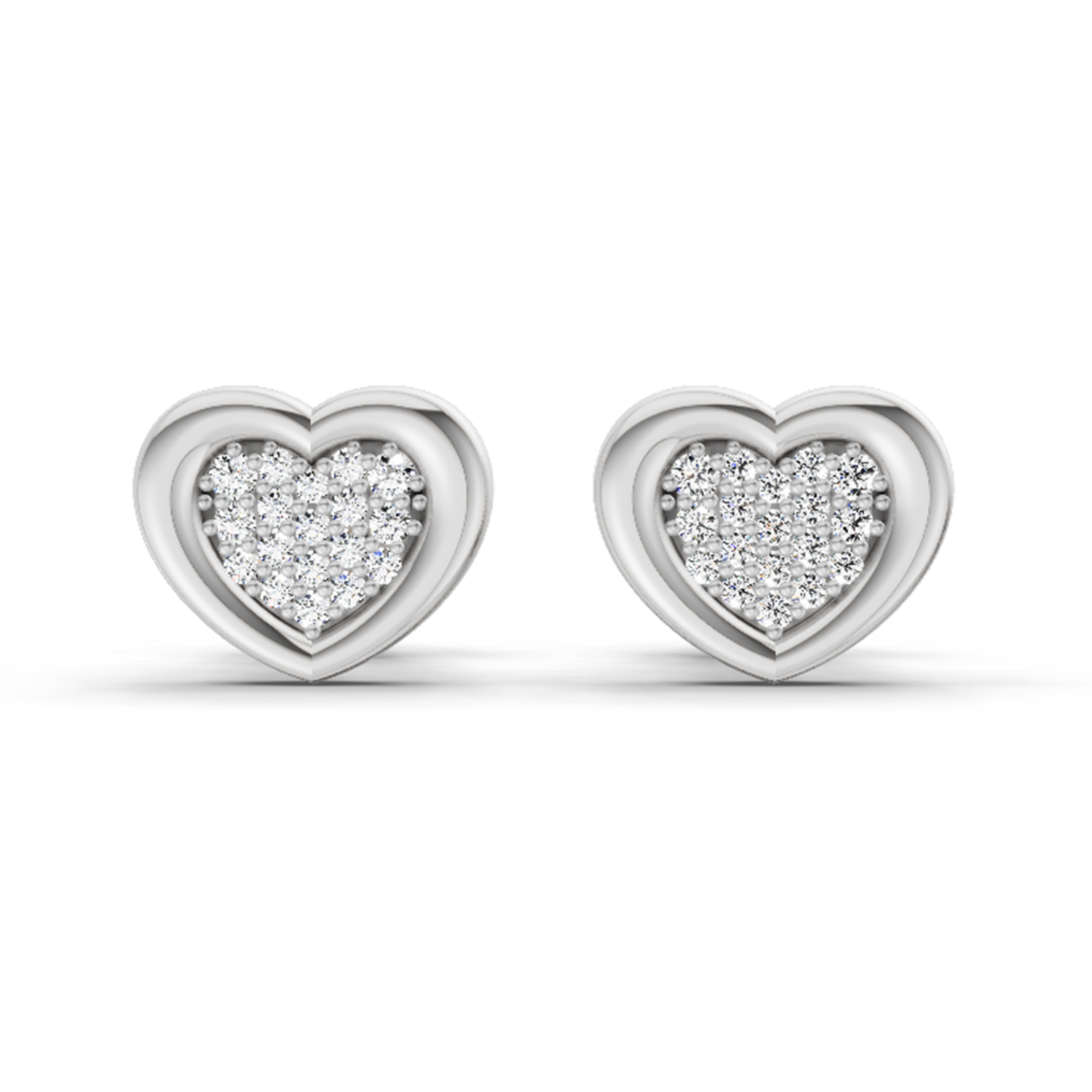 0.08 Ct Heart Shape Earrings | 14Kt Yellow Gold  Diamonds| FG VS Quality