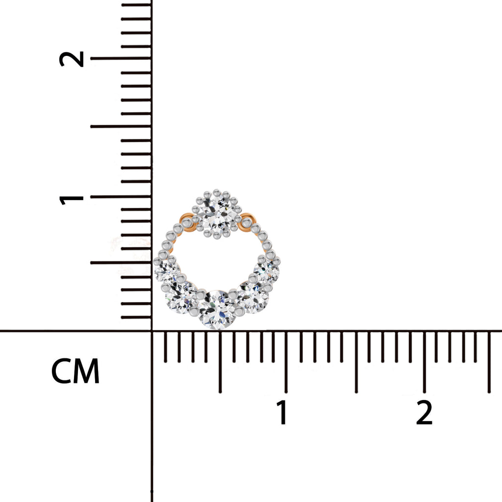 0.69 Ct Round Shape Diamond Stud Earrings | 14K Rose Gold