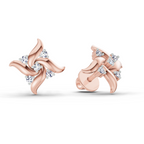0.1 Ct Floral Stud Earrings | 14K Yellow Gold  FG VS Quality Diamonds
