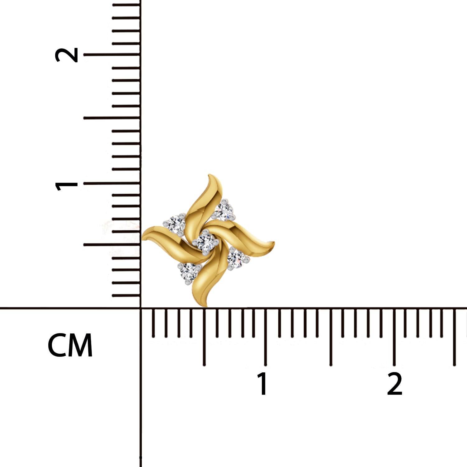 0.1 Ct Floral Stud Earrings | 14K Yellow Gold  FG VS Quality Diamonds