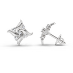 0.1 Ct Floral Stud Earrings | 14K Yellow Gold  FG VS Quality Diamonds