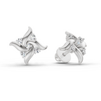 0.1 Ct Floral Stud Earrings | 14K Rose Gold  FG VS Quality Diamonds